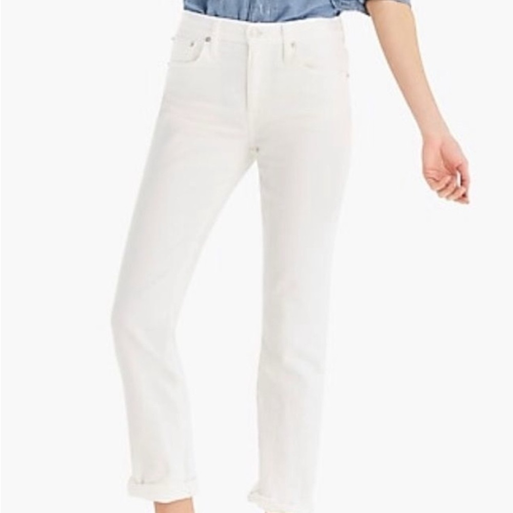 J. Crew Women's Straight Leg Jeans in White